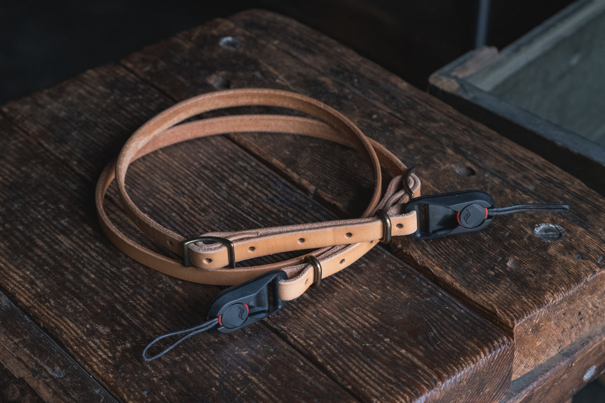 Handmade leather camera strap thick durable rugged quality pnw northwest usa photography videography gear fuji sony canon nikon vintage rustic style
