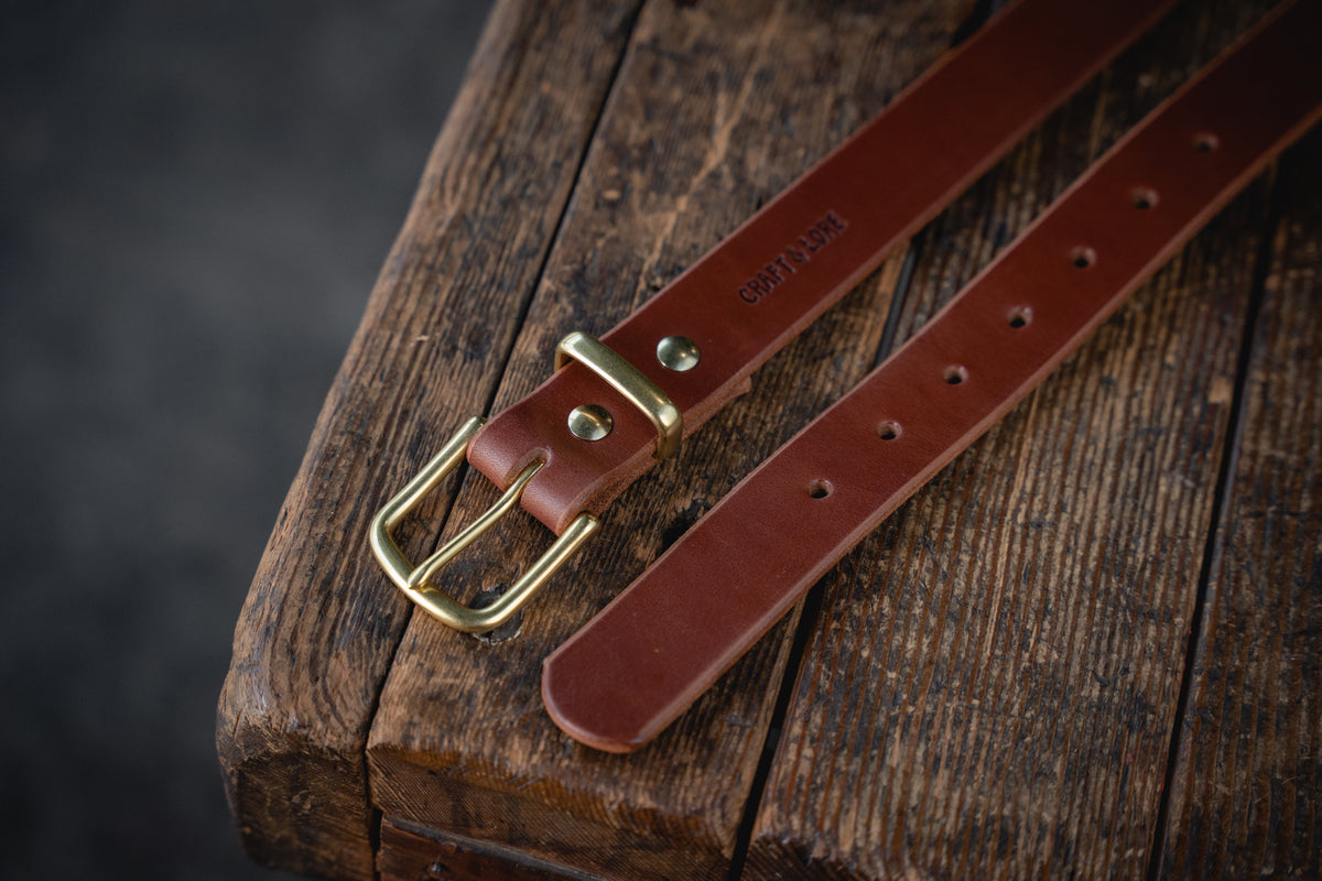 Trade Belt sturdy leather dress belt brass keeper handmade quality usa