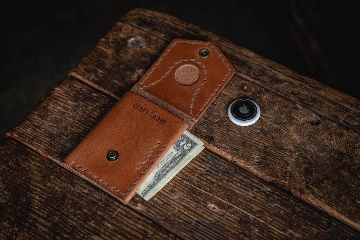 Worry Wallet Apple AirTag Coin Card Cash Handmade Leather Quality Wallet