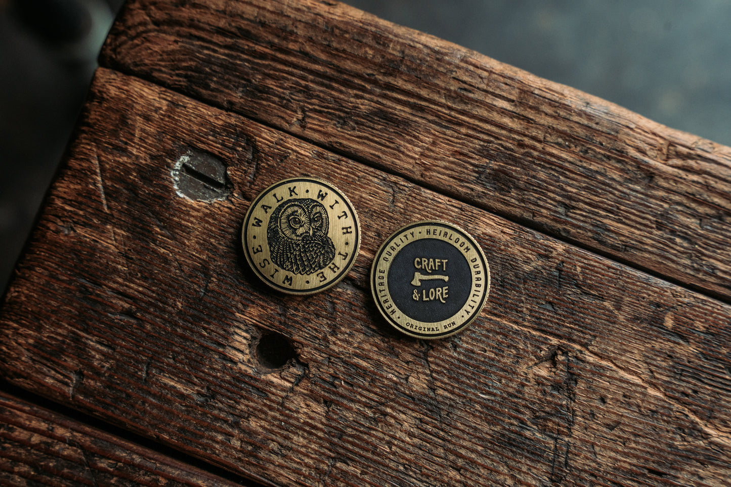 Walk with the Wise Brass EDC Coin Memento Sapiens collector challenge worry usa precision made