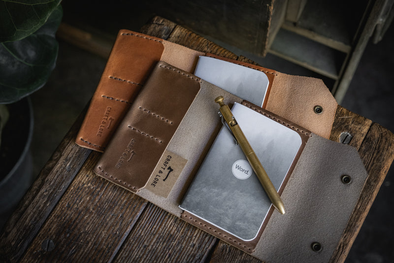Horween Chromexcel Dublin Northwestward Field Notes, handmade leather notebook wallet durable usa pnw rugged tough log book journal pocketbook passport travel